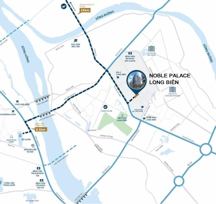 Vị Trí Dự Án Noble Palace Long Biên – Kết nối trung tâm, đón đầu tiềm năng