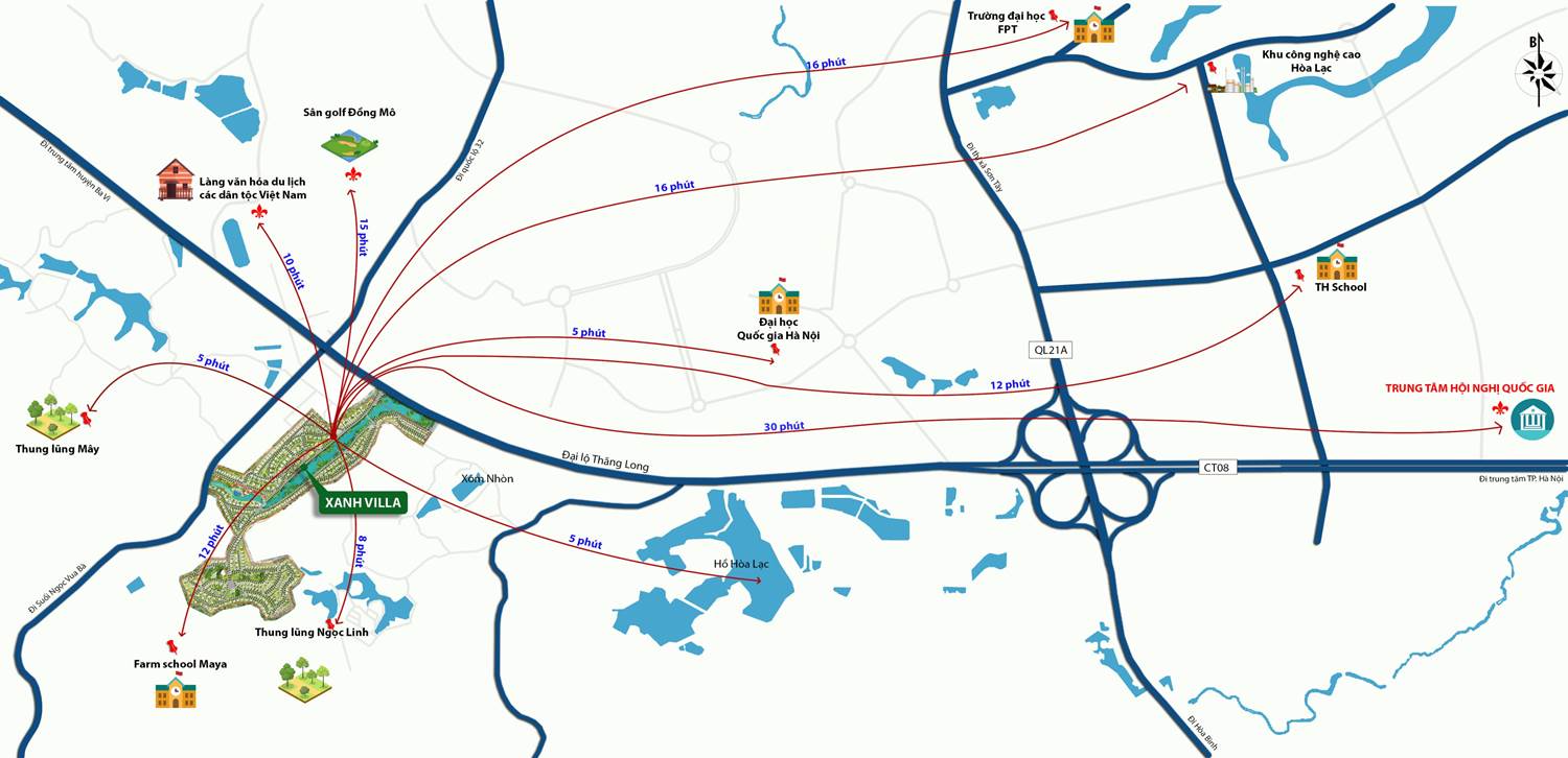 Vị trí dự án Xanh Villas