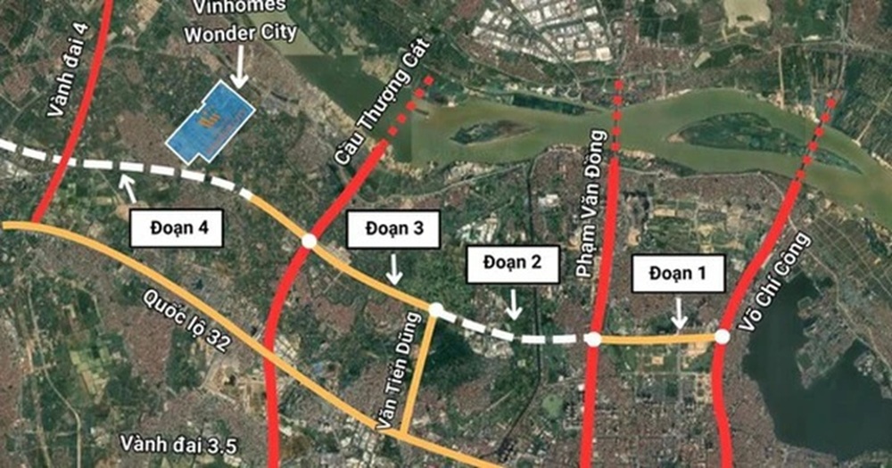 Liền Kề, Biệt Thự|2 siêu dự án hạ tầng sắp triển khai đi qua Vinhomes Đan Phượng: Tuyến đường Tây Thăng Long đoạn 2,1km và đường cao tốc vành đai 4