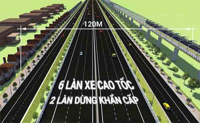 Cao tốc có 6 làn xe chạy