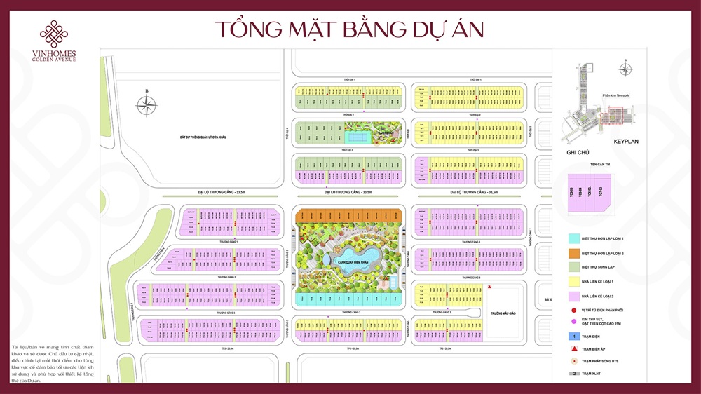 Mặt bằng tổng thể Vinhomes Golden Avenue Bắc Luân Móng Cái