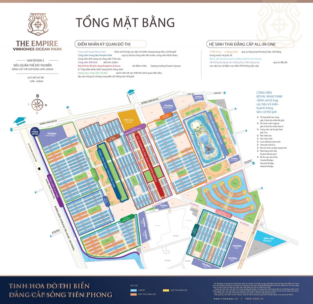 Mặt bằng tổng thể dự án Vinhomes Ocean Park 2 The Empire